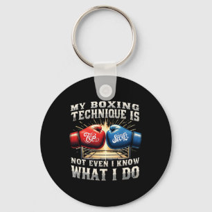 Kampfboxhandschuhe - Funny Gym Quote - Retro Bo Schlüsselanhänger