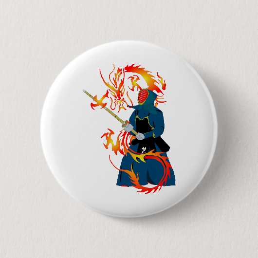 Kampfdrache: Hwa Rang Do Stick Fighting Dragon Button (Vorderseite)
