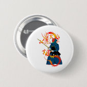 Kampfdrache: Hwa Rang Do Stick Fighting Dragon Button (Vorne & Hinten)