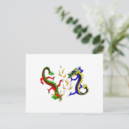 Kampfdrachen Postkarte (Stehend Vorderseite)