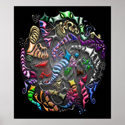 Kampfdrachen — schwarz poster (Vorne)