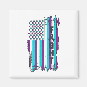 Kämpfe Amerikanische Flagge Suizidprävention Bewus Magnet