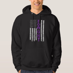 Kämpfe Amerikanische USA-Flagge Fibromyalgie-Bewus Hoodie