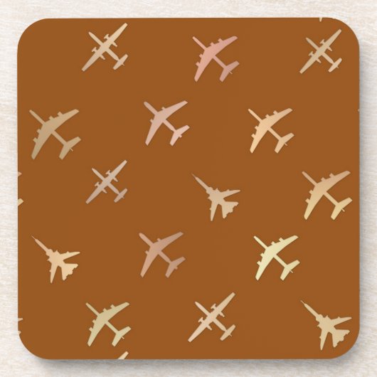 Kämpfe Flugzeug auf dunkler Bronze Getränkeuntersetzer (Vorderseite)