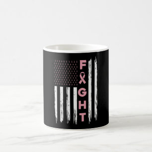 Kämpfe gegen Brustkrebs mit der amerikanischen Fla Kaffeetasse