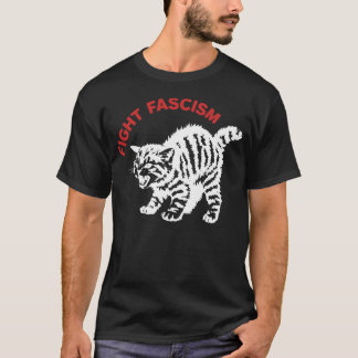 Kämpfe gegen den Faschismus lustige wütende Katze T-Shirt