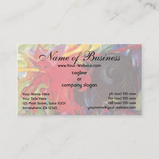 Kämpfe gegen Formen von Franz Marc; gefilmt Visitenkarte (Vorderseite)