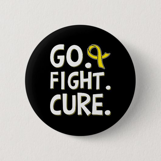 Kämpfe gegen Krebs Goldene Schleife Kindheitskrebs Button (Vorderseite)