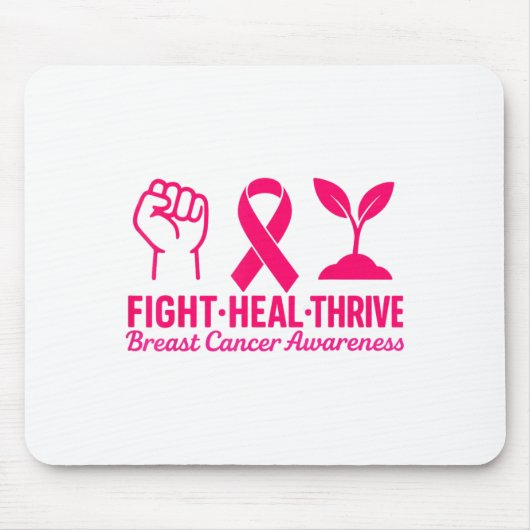 Kämpfe gegen Thrive Brustkrebs Bewusstsein Nk Ribb Mousepad (Vorne)