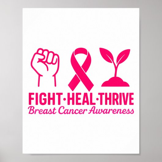 Kämpfe gegen Thrive Brustkrebs Bewusstsein Nk Ribb Poster (Vorne)