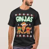 Kämpfe Ginjas Gingerbread Mann Ugly Weihnachten T-Shirt (Vorderseite)
