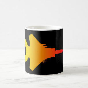 Kämpfe Jet Black Red/Yellow White Coffee Tasse