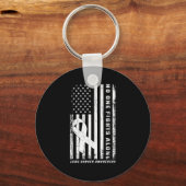 Kämpfe Lungenkrebs allein Amerikanische Flagge Wei Schlüsselanhänger (Vorderseite)