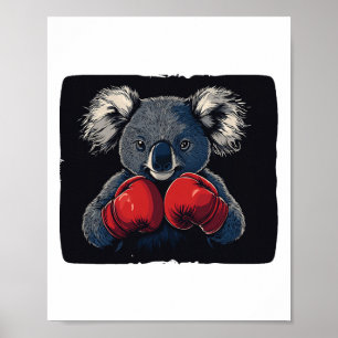 Kämpfe mit Koala-Bären in Handkostüm Poster
