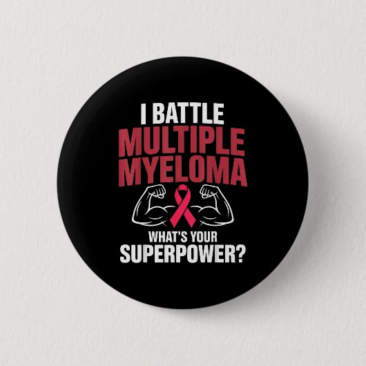 Kämpfe multiples Myelom Superkraft Krebsbekämpfer Button (Vorderseite)