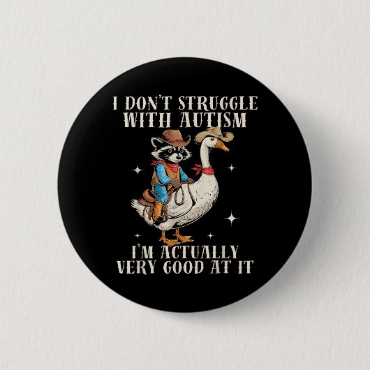 Kämpfe nicht mit Autismus Lustiger autistischer Co Button (Vorderseite)