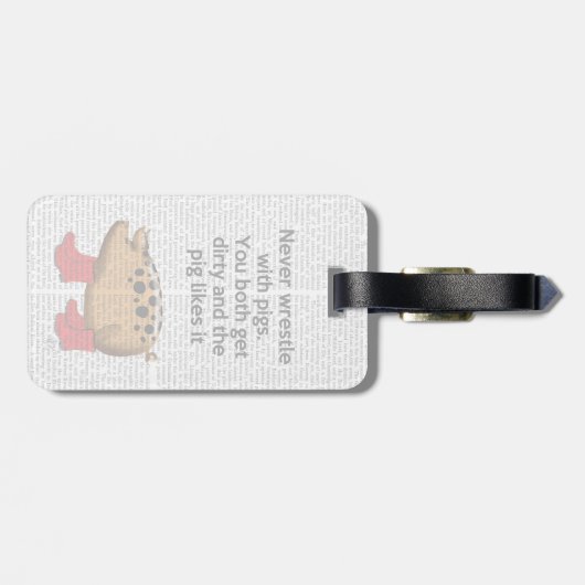 Kämpfe nie mit Schweinen Gepäckanhänger (Rückseite horizontal)