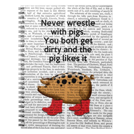 Kämpfe nie mit Schweinen Notizblock (Vorderseite)