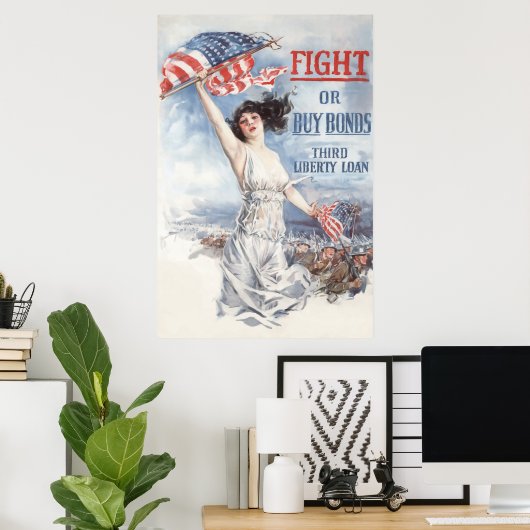 Kämpfe oder Käufe von Anleihen — WW1 Poster (Heimbüro)