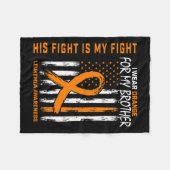 Kämpfe Orange Brother Leukämie Krebsvorwarene Fleecedecke (Vorderseite (Horizontal))