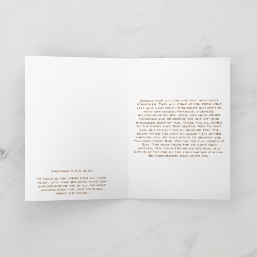 Kämpfe sind echte Beileid-Karte Karte (Innenseite)