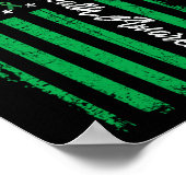 Kämpfe USA Flag Mental Health Awareness Green Poster (Ecke)