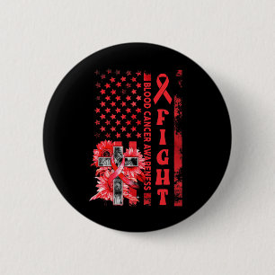 Kämpfe Usa-Flagge Sonnenblume Christliches Blut Kr Button