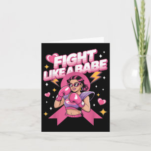Kämpfe wie ein Babe Pink Boxing Breast Cancer Awar Karte
