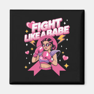 Kämpfe wie ein Babe Pink Boxing Breast Cancer Awar Magnet