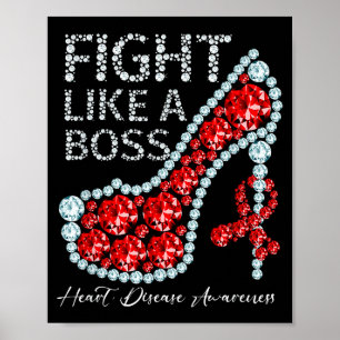 Kämpfe wie ein Boss Herzgesundheit Herzkrankheit b Poster