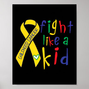 Kämpfe wie ein Kind Goldene Schleife Bewusstsein f Poster