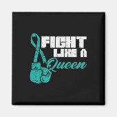 Kämpfe wie Queen Aquamarin Boxing Gloves Ovarialkr Magnet (Vorne)