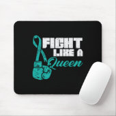 Kämpfe wie Queen Aquamarin Boxing Gloves Ovarialkr Mousepad (Mit Mouse)