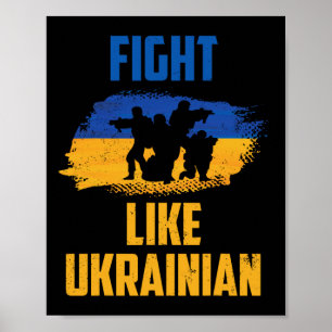 Kämpfe wie Ukrainischer Ukraine Unterstützer Krieg Poster