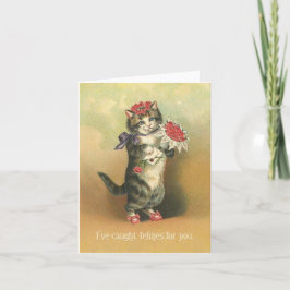 KAMPFELINEN - niedliche Retro-Katze-Valentinkarte Feiertagskarte