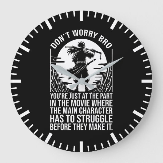 Kämpfen bevor Sie es schaffen - Anime Motivierend Große Wanduhr (Vorderseite)