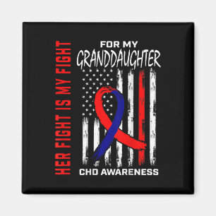 Kämpfen Chd Awareness Großtochter Usa Flag Back Gr Magnet