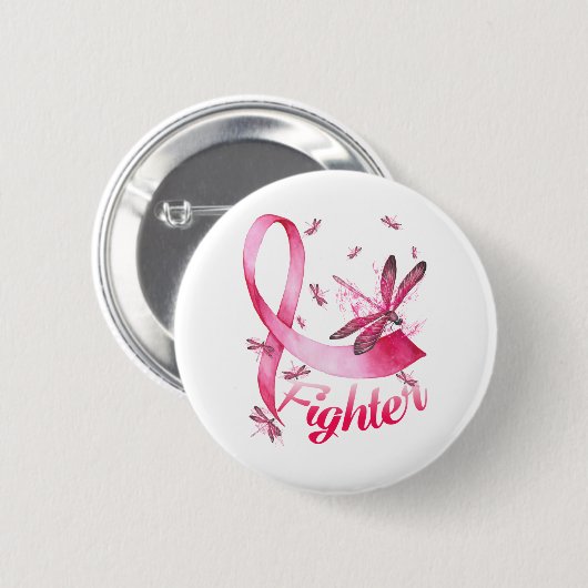 Kämpfen gegen den rosa Ribbon-Brustkrebs im Libell Button (Vorne & Hinten)