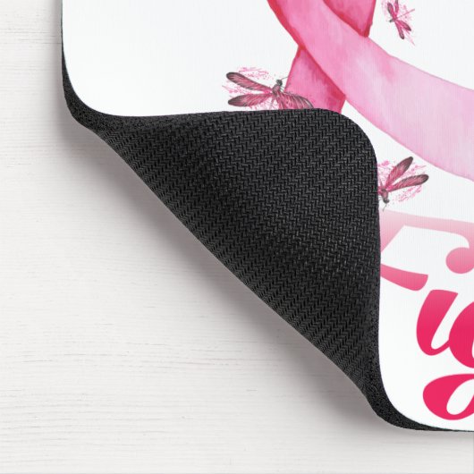 Kämpfen gegen den rosa Ribbon-Brustkrebs im Libell Mousepad (Ecke)