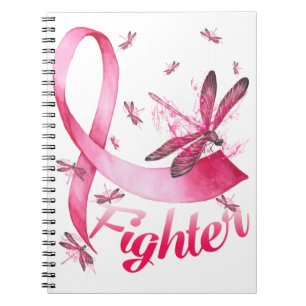 Kämpfen gegen den rosa Ribbon-Brustkrebs im Libell Notizblock