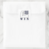 Kämpfen, kämpfen, kämpfen, gewinnen quadratischer aufkleber (Tasche)