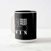 Kämpfen, kämpfen, kämpfen, gewinnen zweifarbige tasse (Vorderseite Links)