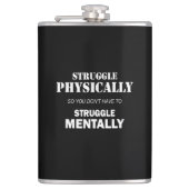 Kämpfen körperlich nicht mental flachmann (Vorderseite)