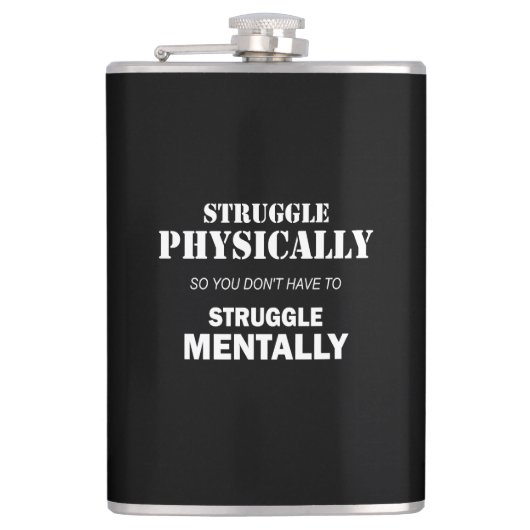 Kämpfen körperlich nicht mental flachmann (Vorderseite)