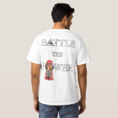 Kämpfen Sie den Power! Doppeltes versah mit Seiten T-Shirt (Schwarz voll)