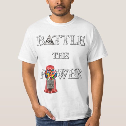 Kämpfen Sie den Power! Doppeltes versah mit Seiten T-Shirt (Vorderseite)