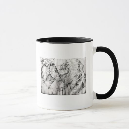 Kämpfen Sie zwischen Kriegern und einem Drachen, Tasse (Rechts)
