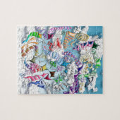 Kämpfende Drachen -- Blau Puzzle (Horizontal)