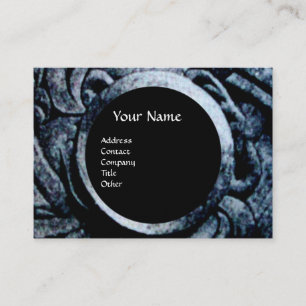 KÄMPFENDE GREIFE MONOGRAM Platin metallic schwarz Visitenkarte