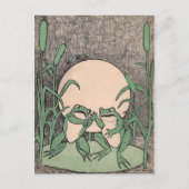 Kämpfende grüne Frösche Seeroseblatt Postkarte (Vorderseite)